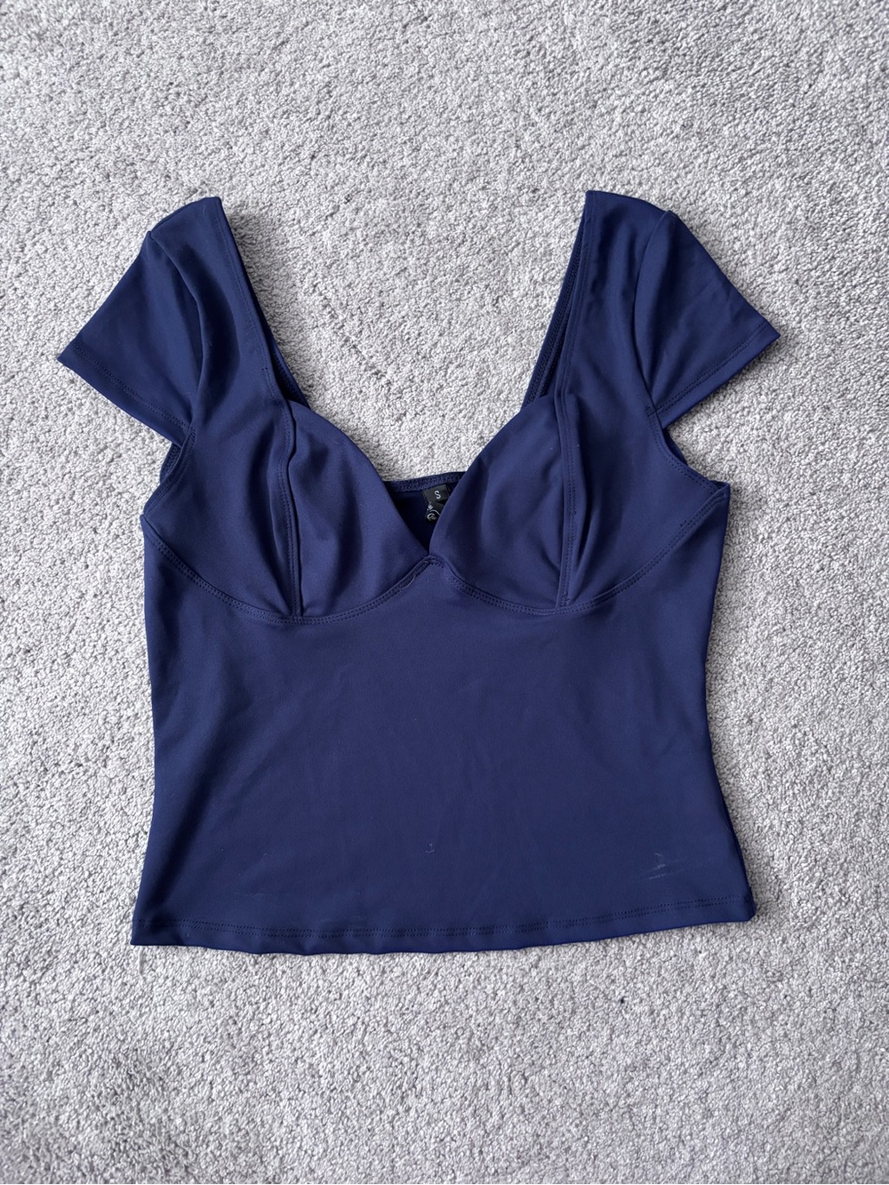 Women’s Navy Sweetheart Neckline Crop Top